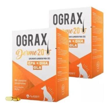 Imagem de Ograx Derme 20 Suplemento Pele Cães Gatos Avert 30 Kit Com 2