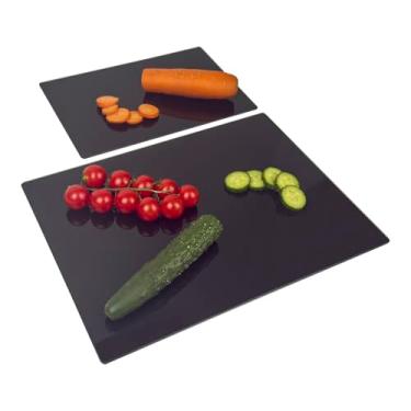 Imagem de Phore Tábua de corte de vidro temperado para cozinha, lavável na lava-louças, tábua de corte transparente para bancada, resistente a arranhões, resistente ao calor, resistente a quebras, 40,6 x 30,5