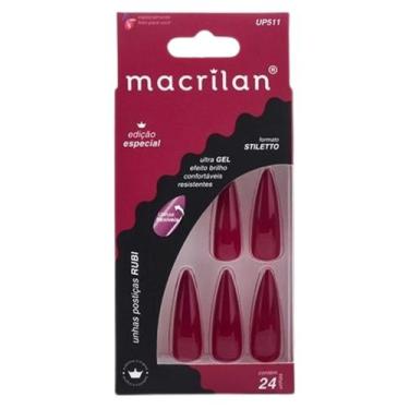 Imagem de Unhas Postiças Stiletto Longa Rubi UP511 - Macrilan