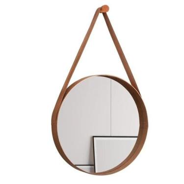 Imagem de Espelho Redondo com  Alça Decorativo Alamanda  Luxo  60 cm JB Móveis -