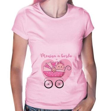 Imagem de Baby Look Menina a bordo - Foca na Moda, Rosa bebê, GG