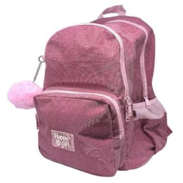 Imagem de Mochila Juvenil Menina Brilho Pompom Moderna Chenson-Feminino