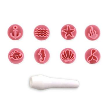 Imagem de Kit 8 Carimbos para Doces Fundo do Mar Rosa Bb Bluestar - BLUE STAR