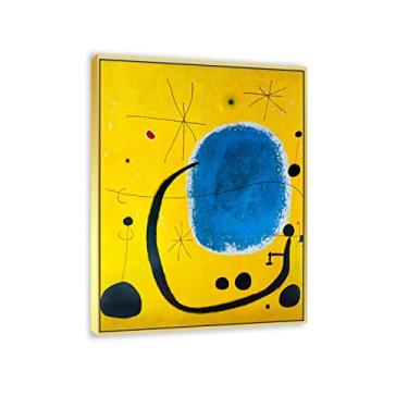 Imagem de JZSDGB Impressão em tela com moldura dourada reprodução de pintura famosa - 'O ouro do azureby Joan Miro pôsteres e impressões - arte de parede em tela abstrata imagens de Joan Miro para decoração de