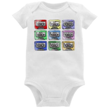 Imagem de Body Bebê 80's Cassette Tapes - Foca na Moda, Branco, G