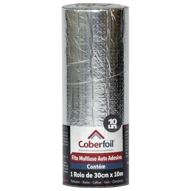 Imagem de Kit 10 Fita Manta Asfáltica Adesiva Multiuso Metalizada 30cmx10m Auto Colante Vedação para Telhados Calhas Rufos Alta Resistência e Durabilidade Vazamentos Vedação Refletiva Aluminizada