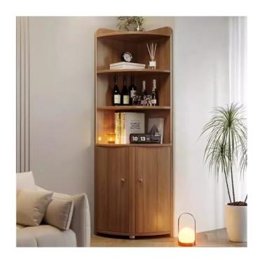 Imagem de LICONG-2020 Armário de canto lateral para sala de estar e quarto, suporte de parede triangular para sala de jantar armário lateral de canto (A)