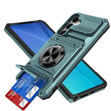 Imagem de MAFECALUM Capa para celular Samsung Galaxy A16 5G, com compartimento para cartão [loja 2 cartões] + anel giratório magnético de 360° capa carteira à prova de choque para Galaxy A16 5G capa 5G para