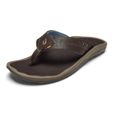 Imagem de OLUKAI Sandálias de praia masculinas Kipi, chinelos resistentes à água, material de secagem rápida e suporte de arco, conforto o dia todo, Expresso/expresso, 46