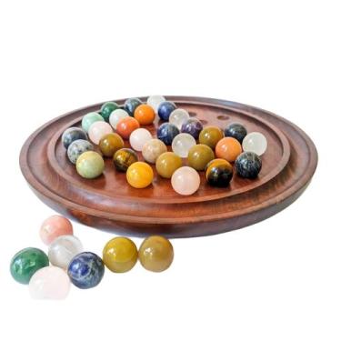Imagem de Jogo de tabuleiro de madeira autêntico vintage feito à mão de 13" pole
