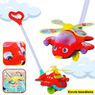 Imagem de Avião Para Empurrar Brinquedo Infantil Para Bebê Andarilho de Aprendiz