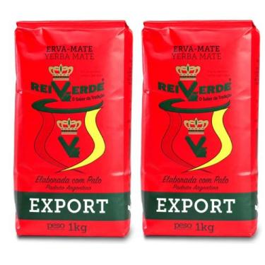 Imagem de 2 Erva Mate Chimarrão REI VERDE EXPORT ARGENTINA 1KG