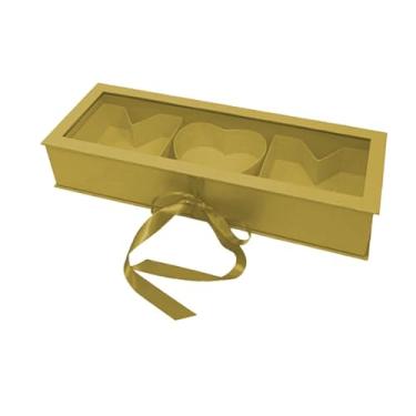 Imagem de UGPLM Mamãe Caixa de presente de flor em forma de carta 22x7.8x4inch Acessório vazio de papelão versátil de papelão com tampa decoração do dia das mães, Dourado
