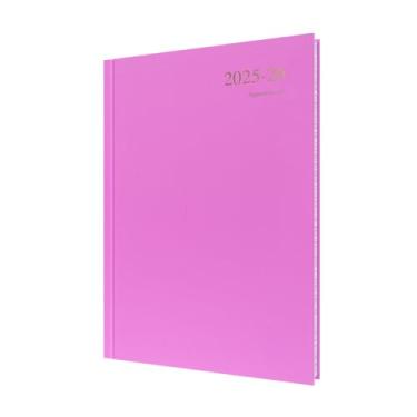 Imagem de Collins Agenda "Essentials" de 12 meses de meio/ano acadêmico, julho de 2025 a julho de 2026, diário de compromissos dia-a-página, capa dura A4, rosa