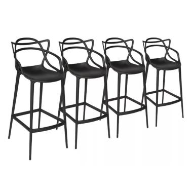 Imagem de 4 Cadeiras Altas Ilha Americana Balcão Bistrô Allegra