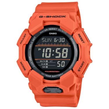 Imagem de Casio Relógio digital G-Shock vermelho laranja com bateria de 10 anos GD-010-4, Vermelho