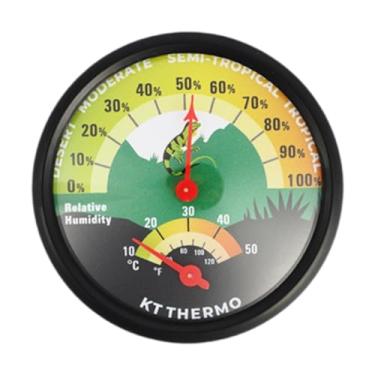 Imagem de IEUDNS Caixa de réptil Analog Temperatura Medidor de umidade Termograph HyGroph INSTALAÇÃO FÁCIL de PET Supplies para incubadores incubadores, Verde