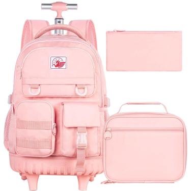 Imagem de Mochila com rodinhas wzlvo para meninas e mulheres, resistente à água de 21 polegadas