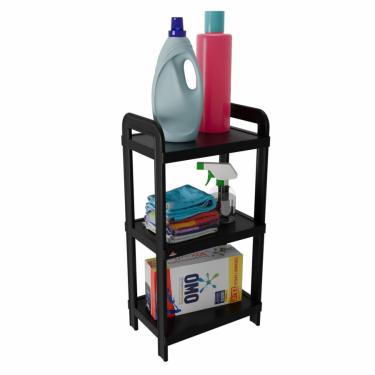 Imagem de Prateleira Estante Multiuso Modular Organizadora Plástico com 3 Prateleiras - com pezinho