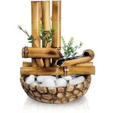 Imagem de Fonte Bambu De Mesa Feng Shui Agua Cascata Decorativa 26cm - NoBrand, 