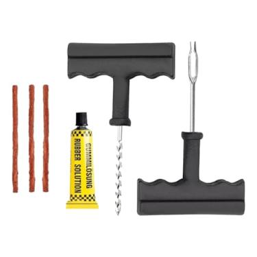 Imagem de 6 Kits Reparo Remendo Para Pneu Sem Câmara Carro Moto Quadriciclo Escareador Aplicador Cola + 18 Macarrões