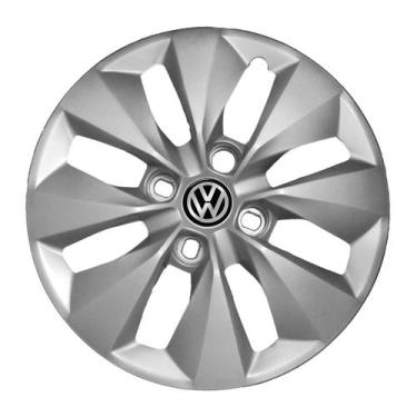 Imagem de Calota aro 14 prata 112cb cubo baixo + emblema volkswagen - Garagem On