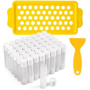 Imagem de Tubos de protetor labial LotFancy 50 unidades de 5,5 ml transparentes 
