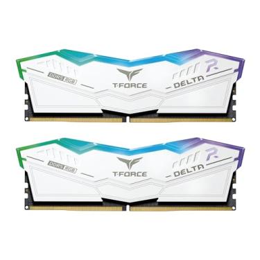 Imagem de TEAMGROUP T-Force Delta RGB DDR5 Ram 32 GB (2 x 16 GB) 6000 MHz PC5-48000 CL38 Intel XMP 3.0 e AMD Expo Módulo de Memória de Desktop Compatível Ram Branco FF4D532G6000HC38GDC01