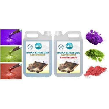 Imagem de Resina Baixa Espessura 5KG + 3 Cores Metálicas - Resinas ag