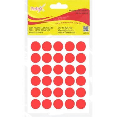 Imagem de Etiqueta Redonda Vermelha 13MM Cartela com 210 Unidades - Reflex