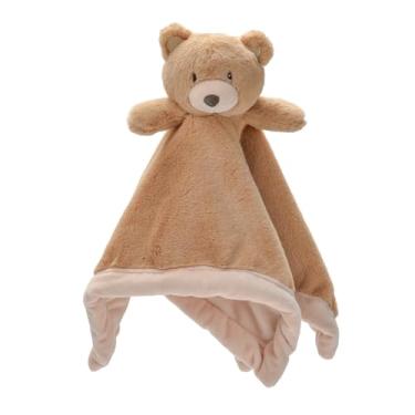Imagem de Cobertor de segurança de urso de bebê, Loveys macio para bebês, para meninos e meninas recém-nascidos, cobertor de segurança de gênero neutro com bicho de pelúcia, brinquedo de aconchego para bebês