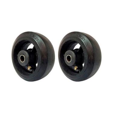 Imagem de Kit 2 un roda borracha moldada 5 pol 180kg p/ rodízio - AJAX