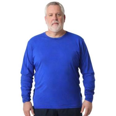 Imagem de Camisa Uv +50 Manga Longa Plus Size - Genérico, Azul royal, G1