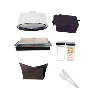 Imagem de Kit sobre a mesa 6 peças preta - MICROMAX