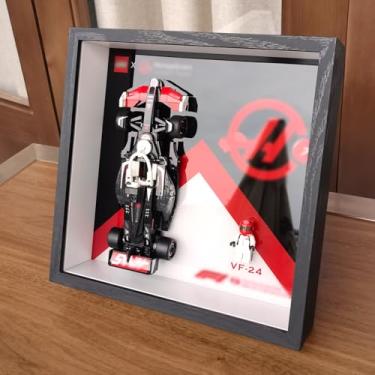 Imagem de JKZUZU Moldura de exibição para Lego Speed 77250 MoneyGram Haas F1 Team VF-24, painéis de parede decorativos para casa ou escritório, suporte de parede colecionáveis para adultos (não inclui carro)