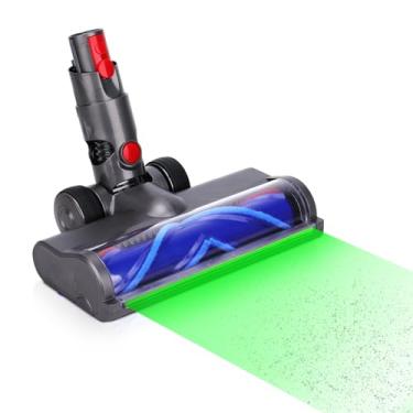 Imagem de Peças de substituição de cabeça de atualização para aspirador de pó fino Dyson V12/V10, cabeça de limpeza com luzes LED verdes de área total, acessórios de cabeça de vácuo sem fio de acionamento