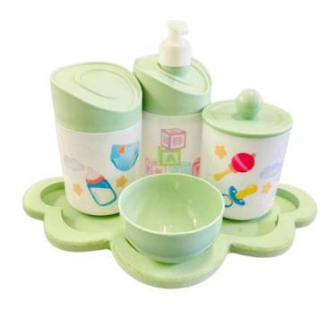 Imagem de Kit Higiene Baby Menino e Menino c/bandeja em MDF - Dóia Kids, Nuvem V