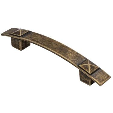 Imagem de Puxador Nevada Ouro Velho Tamboreado 96 mm 453 Linha Tradition Torralb