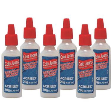Imagem de Kit 6 cola jeans 20g acrilex
