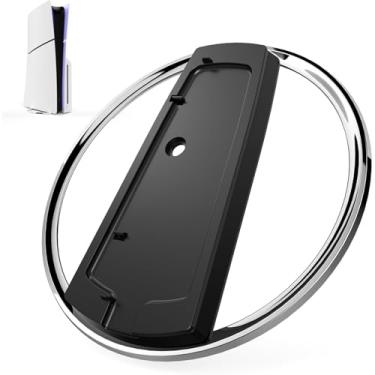 Imagem de Juseisin Suporte vertical para PS5, compatível com PS5 Slim Disc e edições digitais, base de console estável com aberturas de resfriamento aprimoradas, acessório para jogos com economia de espaço