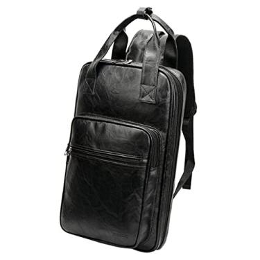 Imagem de simhoa Mochila para Escola - Bolsa de Couro PU, Preto