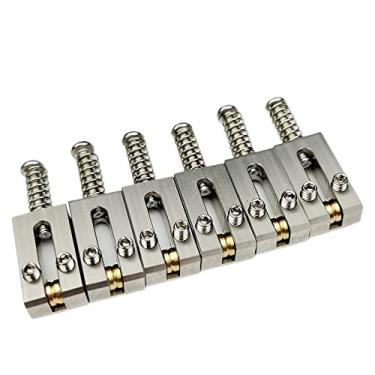 Imagem de Kaynes 6 Peças De Saddles Ponte Guitarra, Tremolo Aço Inoxidável Para Fender Telecaster Tele Stratocaster Strat St Tl Style Electric Replacement (10,5 Mm)