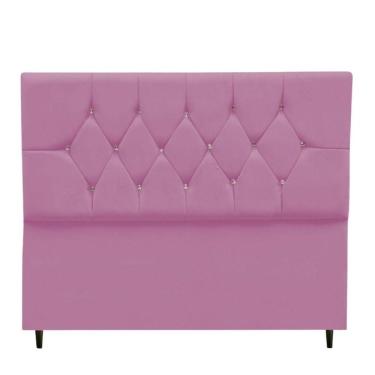 Imagem de Cabeceira Cama Box Solteiro 90 Cm Geovana Suede Rosa