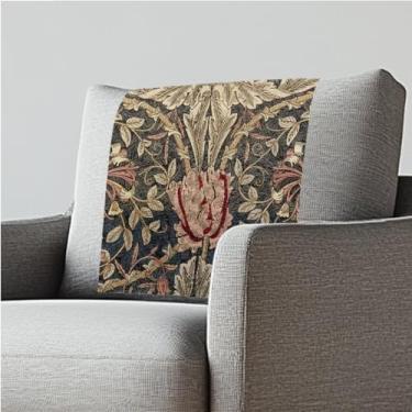 Imagem de ZCFYGDX Capa reclinável para sofá – protetor de cadeira de poliéster de fácil instalação, resistente ao desgaste e respirável com pregos de fixação para escritório em casa (66 x 40 cm) estampa vintage