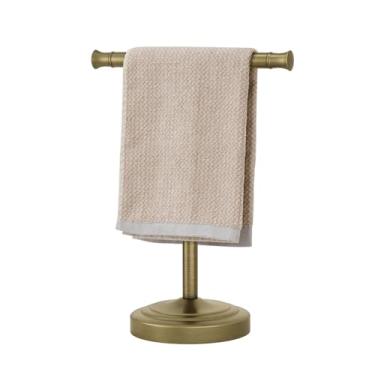 Imagem de RUMOSE Toalheiro de latão antigo de 33 cm, suporte de mão, banheiro, cozinha, bancada, toalheiro em forma de T, aço inoxidável