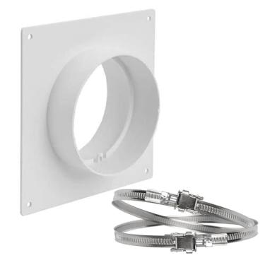 Imagem de Repa Market Flange de conector de duto de 10 cm com 2 braçadeiras - Adaptador de tubo de ventilação de encaixe macho redondo de plástico ABS - Placa de parede HVAC Exaustão e acoplamento de admissão
