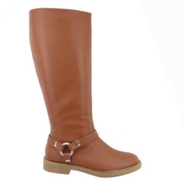 Imagem de Bota Feminina Cano Alto Zíper Lateral Bota Biker Salto Baixo Conforto Dia a Dia-Feminino