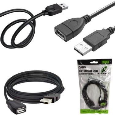 Imagem de Extensor USB 2.0 2 Metros Macho x Fêmea Reforçado 12Mbps - X-CELL, 2 M