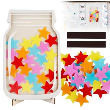 Imagem de Magnetic Reward Jar Classroom Kids com estrelas e suporte - Marca Próp