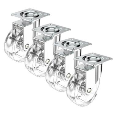 Imagem de (4pçs) Rodízio Gel 75mm Com Rolamento Chapa Giratório - SOPRANO